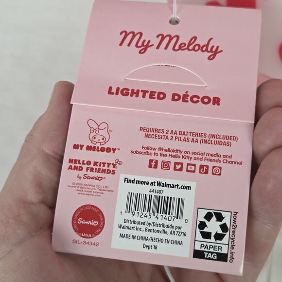 Hello Kitty My Melody Lighted Blow Mold Valentines Day Decor 12" Cartoon Pink - Picture 9 of 9